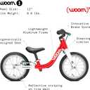 woom 1 Balance Bicycle for Kids 18 Months to 3.5 Years Old, Lightweight 12-Inch Toddler Bike with Handbrake & Steering Limiter, Boys & Girls - Red