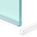 Shower Door Bottom Seal Strip, 2PCS Seal Strip, Ultra Clear PVC, 36" Length, Fits 10mm Thick Glass, Prevents Leaks, Easy Installation, No Adhesive Required (Ultra Clear, 36in for 3/8"(10mm) Door)