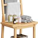 HOOBRO Shower Bench with Shelf & Towel Rack, Waterproof Shower Stool for Inside Shower, Bath Seat with Storage Shelf, Non-Slip Bath Bench Suitable for Seniors, Disabled and Pregnant, Natural YL101CJ01