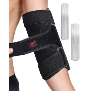 Hurmoya Elbow Brace Comfortable Night Sleep, Cubital Tunnel Syndrome, Ulnar Nerve Entrapment with 2 Removable Metal Splints for Men and Women (L)