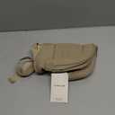 Puffer Crescent Shoulder Bag for Women, Small Nylon Puffy Quilted Shoulder Purse with Adjustable Strap & Multiple Pockets (Mocha Brown)