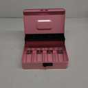 xydled Cash Box with Money Tray and Combination Lock,Tiered, Cantilever Design,4 Bill / 5 Coin Slots,11.8" x 9.5" x 3.5",Pink