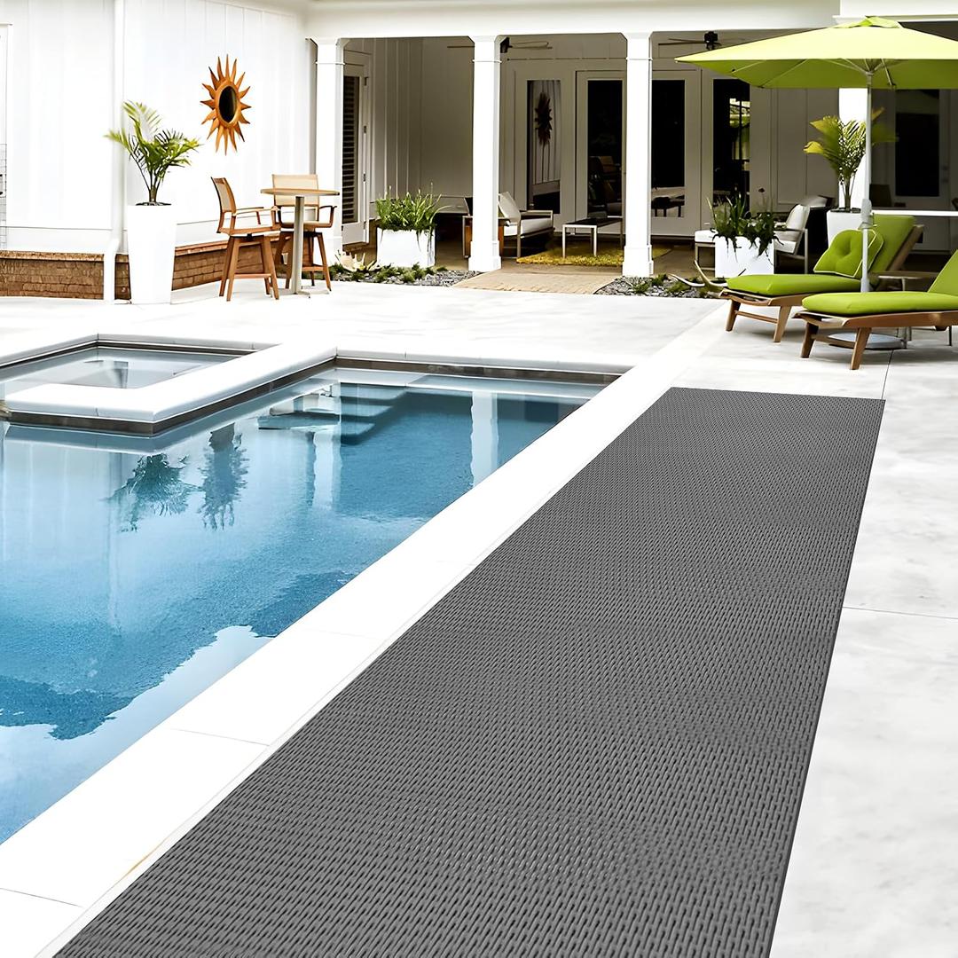 Drainage Non Slip Flooring Mat, 3x10 Ft Commercial Floor Mat Anti-Fatigue Rubber Matting H-Shaped Drain Floor Mat Roll, for Garage Restaurant Swimming Pool Patio Bathroom Washroom Wet Area
