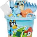 Little Kids Bluey Beach Toys Set | 9pc Sand Toys & Beach Bucket | Ages 3-10, Medium