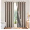 Joydeco Blackout Curtains for Bedroom - Nature Linen 84 Inch Long 100% Light Blocking 2 Panels Set, Rod Pocket & Back Tabs Living Room Drapes, Thermal Insulated Room Darkening Window Curtains