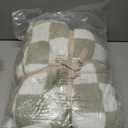 WRENSONGE Checkered Throw Blanket, Sage Green Soft Cozy Fluffy Warm Hand Made Throw Blankets for Couch, Sofa, Chair, Bed, Camping, Picnic, Travel Lightweight Bed Blanket - 60"*80"