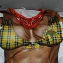 Womens Festival Bikini Printed Short Sleeve Costume T-Shirts (X-Large, Sexy Cowgirl)