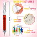 Tinlade 200 Pcs Syringe Gel Pens Bulk Nurses 4 Colors Nursing Fun Novelty Gifts Ball Point Pill Pens Retractable Black Ink for Office School Supplies Doctor Play Prize Student Party Favor