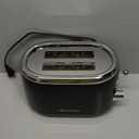 Mueller Retro Toaster 2 Slice with 7 Browning Levels and 3 Functions: Reheat, Defrost & Cancel, Stainless Steel Features, Removable Crumb Tray, Under Base Cord Storage, Black