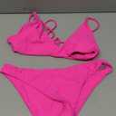 ZAFUL Women's Tie Back Padded High Cut Bralette Bikini Set Two Piece Swimsuit M