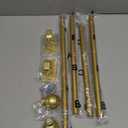 ENJOYBASICS No Drill Curtain Rods for Window 28 to 60 Inches, 5/8 Inch Diameter Renter Friendly Drapery Rod with Adhesive Brackets without Drilling, Adjustable from 27 to 65 Inches, Gold