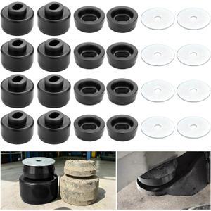 7-141 Body and Cab Mount Bushing Kit for Chevy Silverado & GMC Sierra 1500/2500 2WD/4WD 1999-2014 – Polyurethane Body Cab Mounts with Washers (Black, 24PCS)