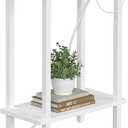TUTOTAK Small End Table with Charging Station, Narrow Side Table with USB Ports and Outlets, Skinny Sofa Table, Slim Nightstand, Living Room, Bed Room, White TB01BW060 (2-tier)
