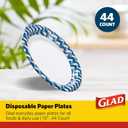 Glad Disposable Paper Plates, Blue Weave Design, 10 Inch, 44 Count, 12-Pk, 10 Inch - 528 Count