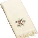 Avanti Linens Rosefan Fingertip Towel, Ivory, 18.00" x 11.00"