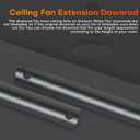 36 Inch Ceiling Fan Downrod with Extension Cord, 3-Foot Black Ceiling Fan Extension Rod, 1-Inch OD, ceiling fan downrods for Various Fans (Black, Not Threaded)