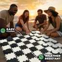 Swooc Games - 2-in-1 Premium Giant Checkers & Tic Tac Toe Game (4ft x 4ft) - 100% High Density EVA Foam Mat & Pieces - Extra Large Checkers Set with Jumbo Checkerboard and Yard Size Tic Tac Toss
