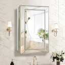 Medicine Cabinet with 16.2"x26" Mirror, Removable Shelves, Recessed or Wall Mounted Bathroom Cabinet, Silver Bathroom Vanity Mirrors for Over Sink with Storage