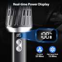 Handheld Vacuum Cordless 25000Pa Car Vacuum 3-in-1 Handheld Vacuum, Includes Smart Display and Charging Base Hand Vac Cordless Rechargeable One-Touch Empty for Home/Pet/Car(Silver)