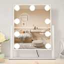 Vanity Mirror with Lights, Makeup Mirror with Lights,3 Color Lighting Modes, Detachable 10X Magnification Mirror Touch Control,360°Rotation, White.