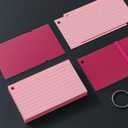 Colored Index Cards 3x5, YIZUUN Flash Cards with Ring, 200 PCS, Ruled Note Cards, Flash Cards for Studying, 3x5 Note Cards for Office, Home, School