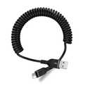 5FT Coiled USB C Cable for Samsung Galaxy S26/S25 Ultra, [Black] USB A to Type C Fast Charging Cord, Retractable Android Auto & CarPlay Charger for S25 +/S25 FE/S24, Z Fold7, Pixel 10, iPhone 17/16/15