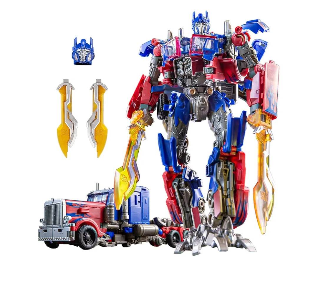 Transforming Toys Figures, Deformation Car Robot Toy with Extra Interchangeable Head & Weapons - Action Figure for Kids 7 +, Birthday Toy