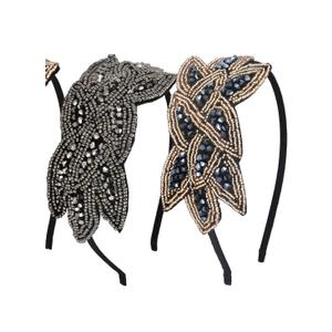 Tatuo 2 Pieces 1920s Flapper Headbands for Women 20s Vintage Headpiece Rhinestone Beaded Leaf Hairband Hair Accessory
