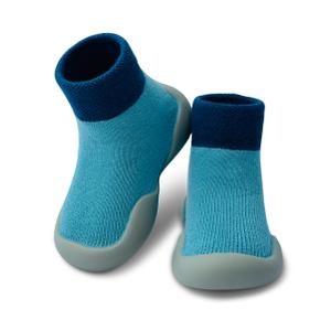 Dookeh Baby Shoes Boys Girls First Walking Shoes Non Slip Soft Sole Sneakers Toddler Infant Babygirl Sock Shoes (5-Turquoise, 18 Months) (Blue)