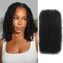 Afro Kinkys Bulk Human Hair For Braiding Afro Kinky-Curly Human Hair Bulk For Mini Twist Hair Bulk Human Braiding Hair For Micro Locs Extensions,Dreadlocks Extensions,Repair Locs 14inch(1B,35g/pack)