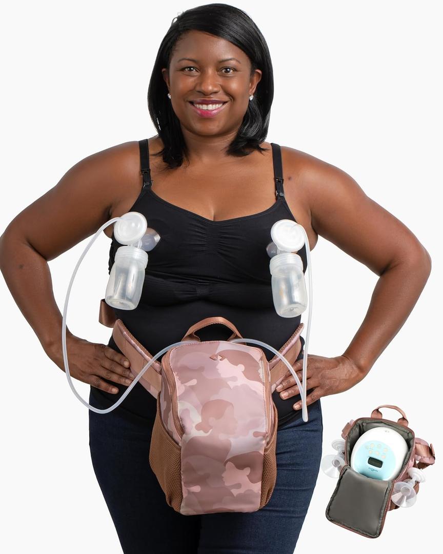 Pump-A-Porter Portable Breast Pump Bag | Belt Bag | Turns Electric Pump into Hands-Free Wearable Breast Pump | Fits Spectra S1, S2, Synergy Gold, Motif Luna, Ameda Pearl, Unimom Opera (Beige)