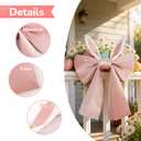 Easter Bunny Ears Bow DecorationPink Rabbit Ear Bow for Front Door, Window or Wall, 28x20 Inches