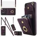 Asuwish Phone Case for Samsung Galaxy A17/A26 5G Wallet Cell Cover with Tempered Glass Screen Protector Wrist Strap Ring Stand RFID Blocking Card Holder A 17 26 17A 26A 4G Women Men Girls Dark Purple