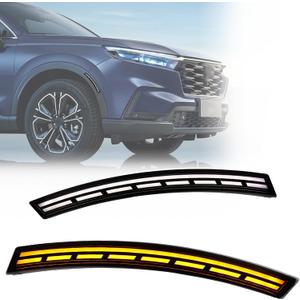 Smoked Lens LED Side Marker Bumper Light DRL Assembly Compatible with 2023 2024 Honda CRV CR-V Functions as Tail Light Turn Signal Light