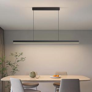 Modern Island Lights, 57in LED Pendant Light Dimmable with Remote Control 3000k-6000K Adjustable Color Temperature, Aluminum Chandelier Lamp Fixture for Kitchen, Dining Room, Billiard Room