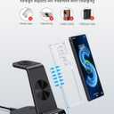 Wireless Charger for Samsung Charging Station with Clock for Samsung Galaxy S25 Ultra/S24 Ultra/Z Flip 7/Fold 6/Bud, 3 in 1 Android Charging Station, Watch Charger for Samsung Galaxy Watch 8/7/6/5Pro