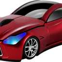 elec Space Cool Sport Car Shape 2.4GHz Wireless Mouse Optical Cordless Mice with USB Receiver for PC Laptop Computer 1600DPI 3 Buttons (Red)
