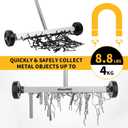 GRENPRO 17" Rolling Magnetic Sweeper with Wheels,8.8 Lbs Pull Force,Telescoping Handle,2-Pack Includes Magnetic Pickup Tool for Construction,Workshop,Garage & Yard