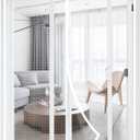 Magnetic Screen Door White 72'' x 80'', High-Density Fiber Mesh Net Curtain Tear-Resistant, Pet Friendly, Easy Installation for Sliding Glass/Double/Patio/French/Front/Back Doors