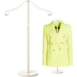 Reusable Shirt Display Stand-Mannequin Torso T-shirt Display Stand for Retail/Vendors, 18-33" Adjustable Dress Form Mannequin Stand Clothes Rack, Portable Stable Holder Jacket Coat Hanger, All Metal/White