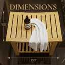 Bamboo Stool Natural Wood Finish, Eco-Friendly Small Bench for Bathroom, Bedroom, Entryway, or Spa Durable, Lightweight & Stylish Seating or Step Stool