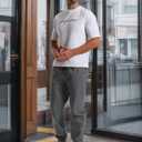 YAXHWIV Men's Casual Joggers Pants Cotton Drawstring Twill Cargo Pants Lightweight Tapered Track Jogging Sweatpants (Gray, XL)