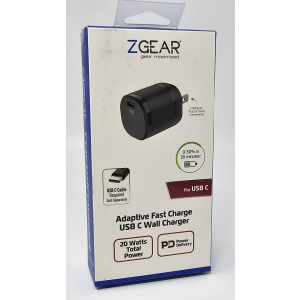 ZGEAR 20 W TYPE C USB WALL CHARGER