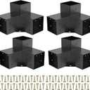 Woodworks Pergola pergola Brackets 3-Way Right Angle Corner Bracket DIY Elevated Wood Stand 4PACK with Screws for 6x6 (Actual: 5.5x5.5 Inch) Lumber Pergola Gazebo