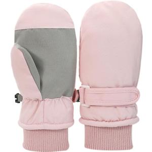 Windproof Insulated Winter Gloves for Thick and Non Slip Toddler Ski Suitable for Skiing Snowboarding (Pink for 3M to 2T)