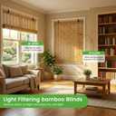 BAYUE Bamboo Blinds, Roll Up Window Shades with Light Filtering for Home