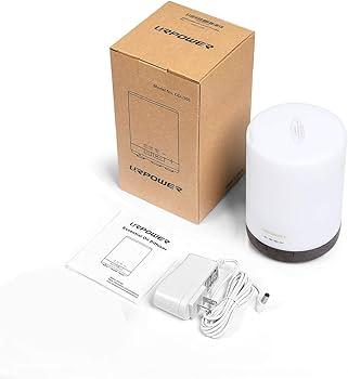 URPOWER 300ml Essential Oil Diffuser: Ultrasonic Aromatherapy Diffuser Quiet Auto Shut-Off, 4 Timer Settings(1H 3H 6H ON) & 7-Color Night Light Humidifier for Yoga Bedroom Living Room Office