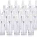 JUVITUS 2 oz / 60 ml Clear Glass Boston Round White Treatment Pump Bottle (24 pack) + Funnel