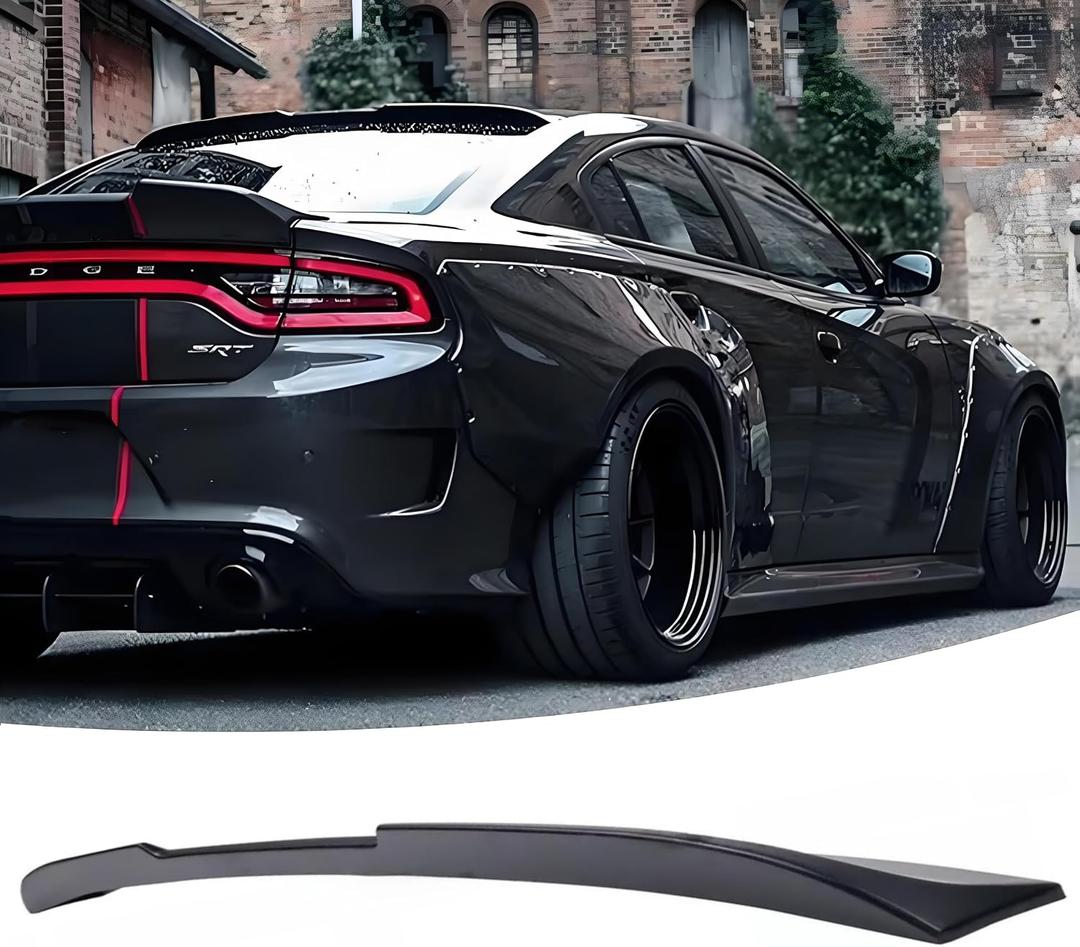 Rear Window Spoiler Roof Wing Fit for Dodge Charger SRT Hellcat/GT/RT/SE/SXT/Scat Pack/Daytona 392 2015-2023 Matte Black V-Style Top Visor Lip Exterior Accessories