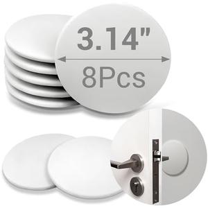 Door Stoppers - 3.14" White Door Stoppers for Wall (8 Pack), with Heavy-Duty Adhesive - Wall Protector & Shock-Absorbent Protectors from Door Knobs - Prevents Scratches on Walls & Doors